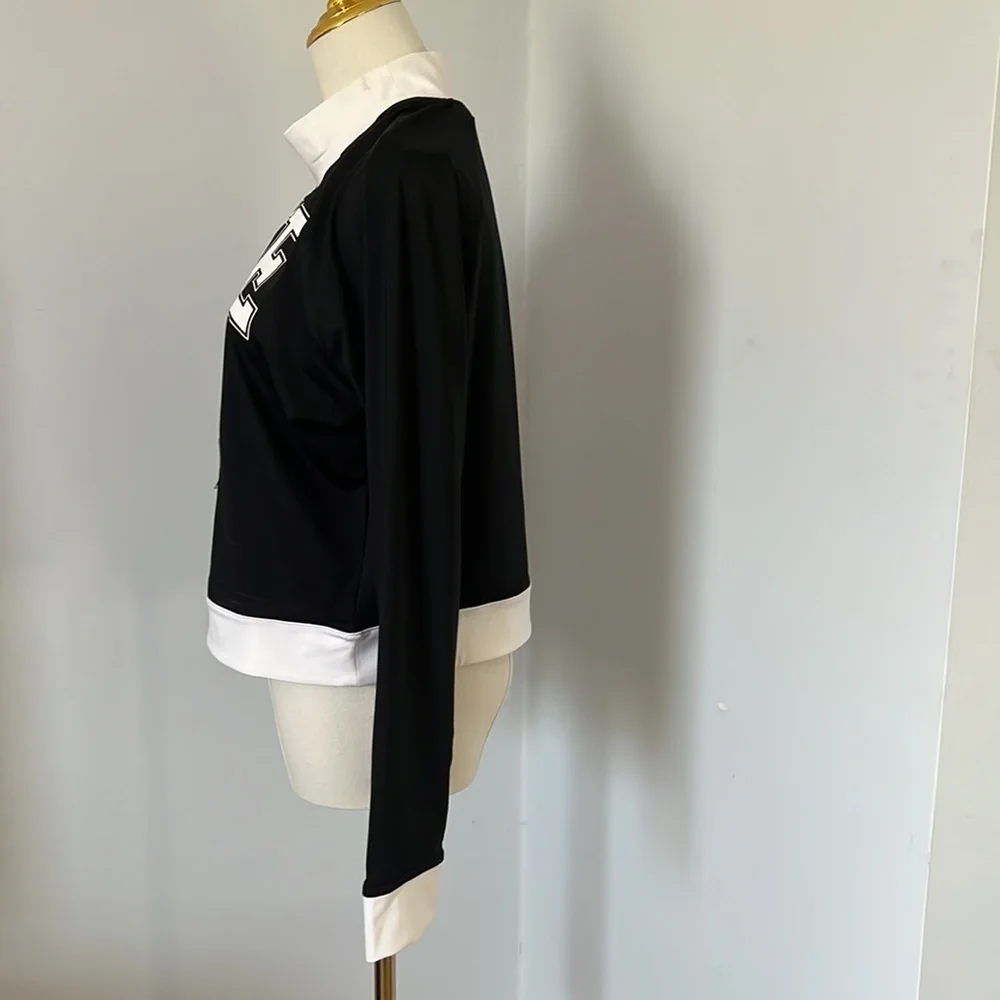 Nike black and white womens top
